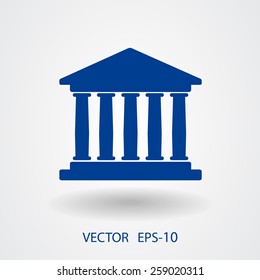 Flat  icon of bank building