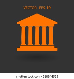 Flat  icon of bank building
