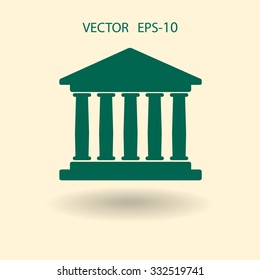 Flat  icon of bank building