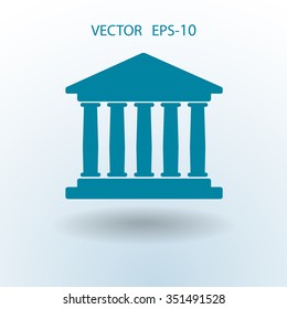 Flat  icon of bank building