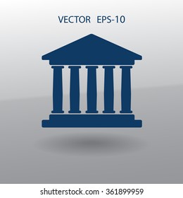 Flat  icon of bank building