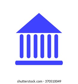 Flat icon of bank building