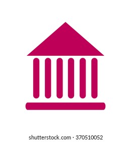 Flat icon of bank building