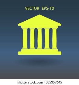 Icono plano de la construcción de bancos
