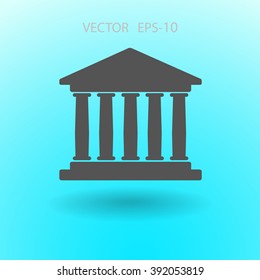 Icono plano de la construcción de bancos