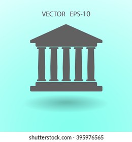 Flat  icon of bank building