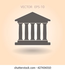 Icono plano de la construcción de bancos
