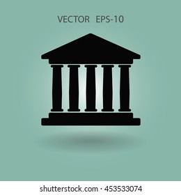 Flat  icon of bank building