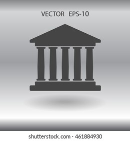 Flat  icon of bank building