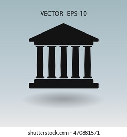 Flat  icon of bank building