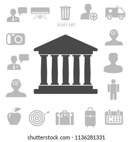 Flat  icon of bank building. vector illustration