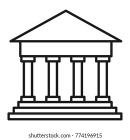 Flat icon of bank building. vector illustration