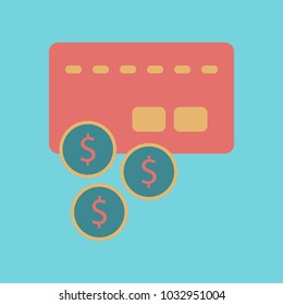 Flat icon of bank card