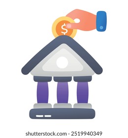 A flat icon of bank deposit 