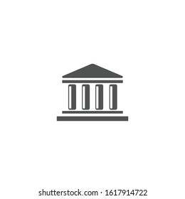 Flat Icon Bank Vector Graphic Black and White