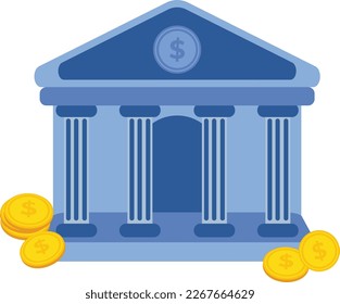 banco de iconos plano. icono del banco donde guardar el dinero. ilustración del ahorro en el banco