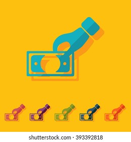 flat icon banknote business theme