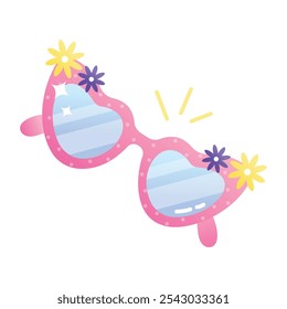 A flat icon of barbie glasses 