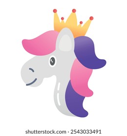 Um ícone plano de cavalo de Barbie 