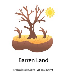 A flat icon of barren land 