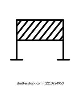 Flaches Symbol mit Symbol für Barriereelemente. Unterschreiben verboten. Vektorgrafik. Stockbild. 