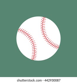 Flat icon baseball ball. Vector illustration.