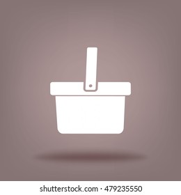 Flat icon. Basket store.