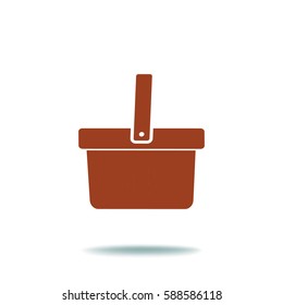 Flat icon. Basket store.
