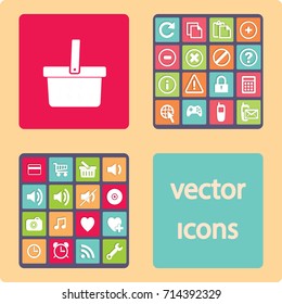 Flat icon. Basket store.