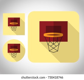flat icon basket, vector cartoon illustration design, in one package or set