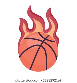 Flaches Symbol für Basketballfeuer