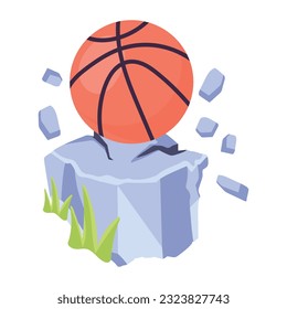Flat icon of basketball game 