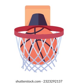 Flat icon of basketball net 