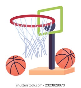 Flat icon of basketball net 