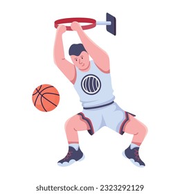 Flat icon of basketball player 
