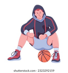 Flat icon of basketball portrait 