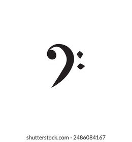Flat Icon - Bass Clef for commercial use