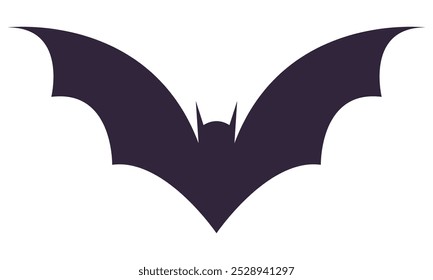 Flat icon of bat silhouette isolated on white background.