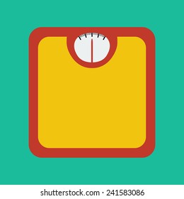 Flat Icon of Bathroom Scale. Vector Illustration