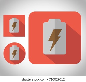 flat icon battery charging  set 3 in 1