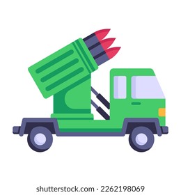 A flat icon of battle tank with high quality graphics 