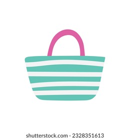 Flat icon beach bag isolated on white background. Vector illustration.