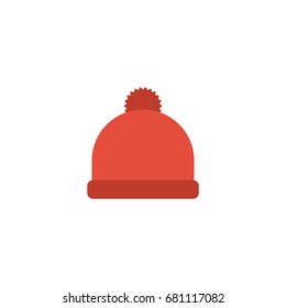 Flat Icon Beanie Element. Vector Illustration Of Flat Icon Pompom Isolated On Clean Background. Can Be Used As Pompom, Beanie And Hat Symbols.