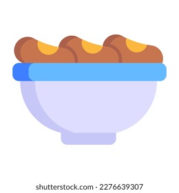 A flat icon of beans bowl
