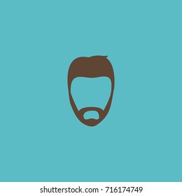 Flat Icon Beard Element. Vector Illustration Of Flat Icon Hairstyle Isolated On Clean Background. Can Be Used As Hairstyle, Hair And Beard Symbols.