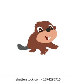 Flat icon beaver design animal