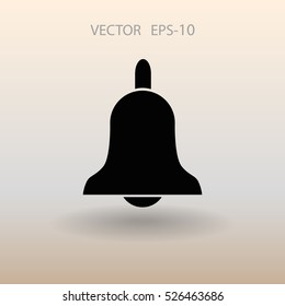 Icono plano de la campana. ilustración vectorial