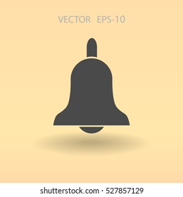 Icono plano de la campana. ilustración vectorial
