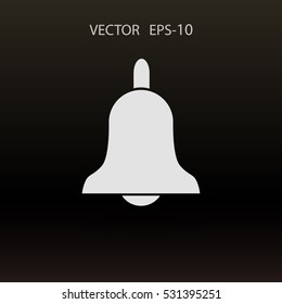 Icono plano de la campana. ilustración vectorial