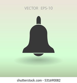 Flaches Symbol der Glocke. Vektorgrafik